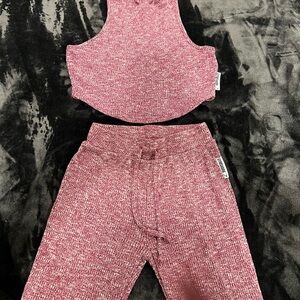 Gymshark Knit Crop Top and Pants lounge Set